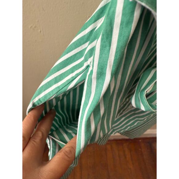 J. Crew Green & White Striped Dress Size 12P - Picture 3 of 11